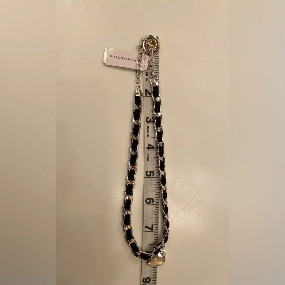 Charter Club Black & Silver Heart Necklace